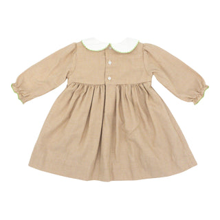 Long-sleeve Collared Dress with Hand-smocking - Turkeys