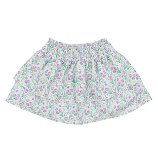 Pom Pom Top & Ruffled Skirt - Tulip Print - FINAL SALE