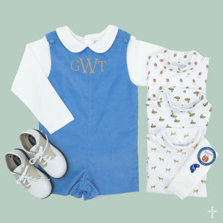 Boys Round Peter Pan Collar Shirt with Long-sleeves