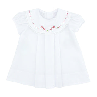 Bailey Dress with Hand-embroidery - Candy Canes