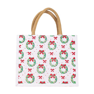 Christmas Jute Tote - Clara Wreath