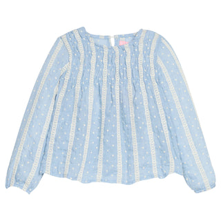 Anita Top - Sky Dobby Stripe