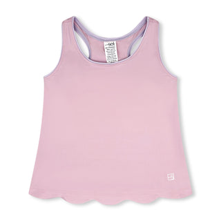 Anna Scallop Tank - Cotton Candy Pink with Petal Purple