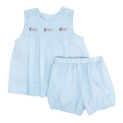 Ashton Short Set with Hand-embroidered Airplanes