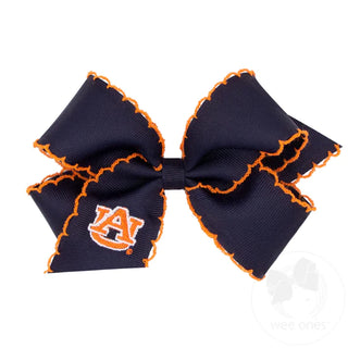 Embroidered Grosgrain Moonstitch Hair Bow - Auburn Game Day