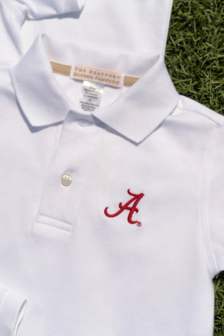 Prim & Proper Polo - Worth Ave White with Alabama Embroidery