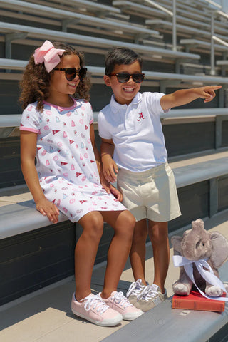 Prim & Proper Polo - Worth Ave White with Alabama Embroidery