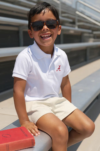 Prim & Proper Polo - Worth Ave White with Alabama Embroidery