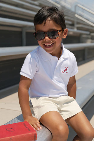 Prim & Proper Polo - Worth Ave White with Alabama Embroidery