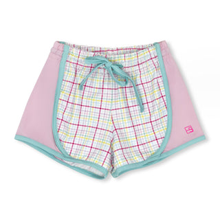 Elise Short - Palm Island Windowpane with Cotton Candy Pink - FINAL SALE