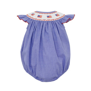 Girls Bubble with Smocked Flags - FINAL SALE