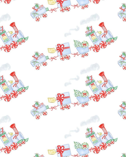 Boy's Knit Christmas Train Zip-up Jammies - FINAL SALE