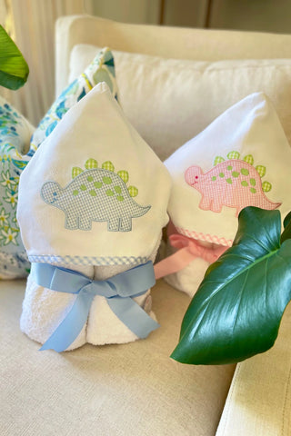 Everykid Hooded Towel - Blue Dino Applique