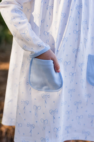 Knit Lennon Dress - Blue Bows