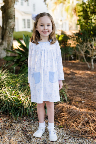 Knit Lennon Dress - Blue Bows