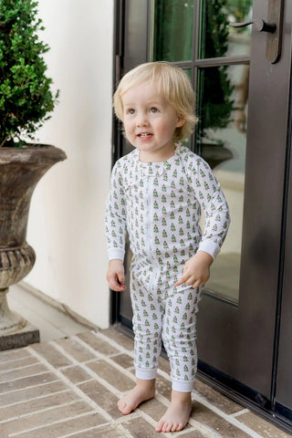 Parker Zipper Footie - Under the Christmas Tree