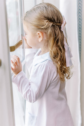 Pima Knit Aline Scallop Dress - Pink Stripe