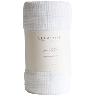 Muslin Swaddle - Blue Grid