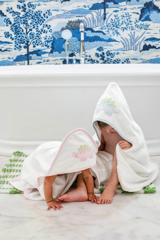 Everykid Hooded Towel - Blue Dino Applique