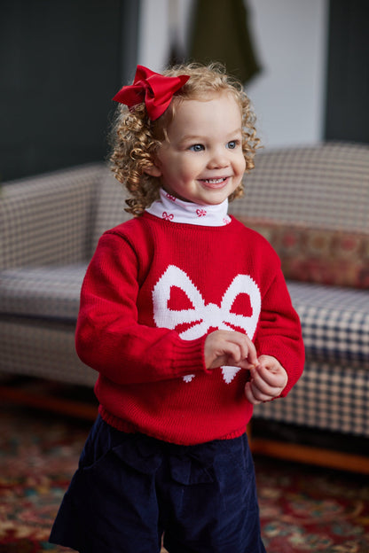 Red Bows Printed Turtleneck - FINAL SALE