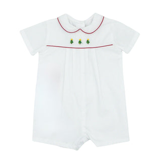Batiste Romper with Christmas Embroidery
