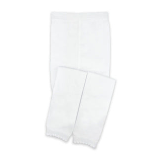 Scalloped Pima Cotton Footless Tights