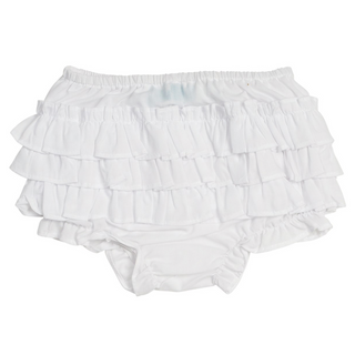 Ruffle Diaper Cover - White