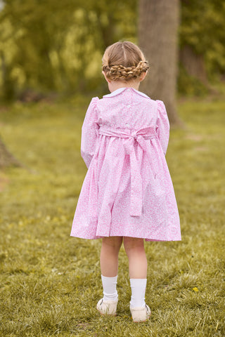 Smocked Natalia Dress - Pink Vinings