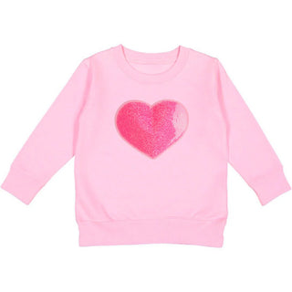 Heart Sequin Patch Valentine's Day Sweatshirt