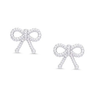Bow Twist Stud Earrings - Sterling Silver