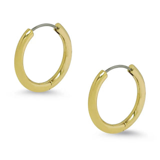 Small Tubular Hoop Earrings - Gold