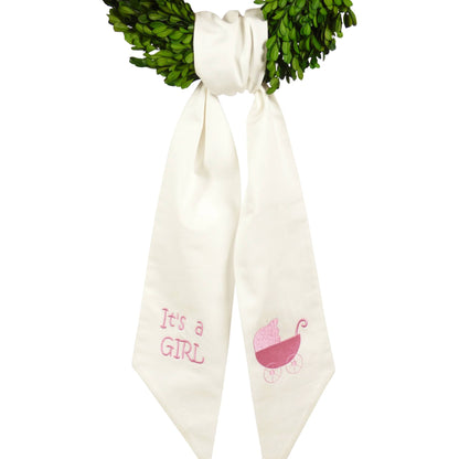 "It's A Girl" Wreath Sash