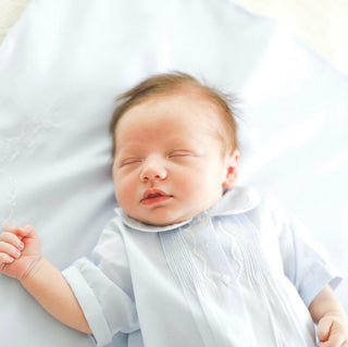 Boys Embroidered Collar Folded Daygown