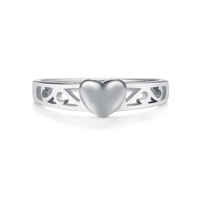 Sterling Silver Baby Ring with Heart Embellishment