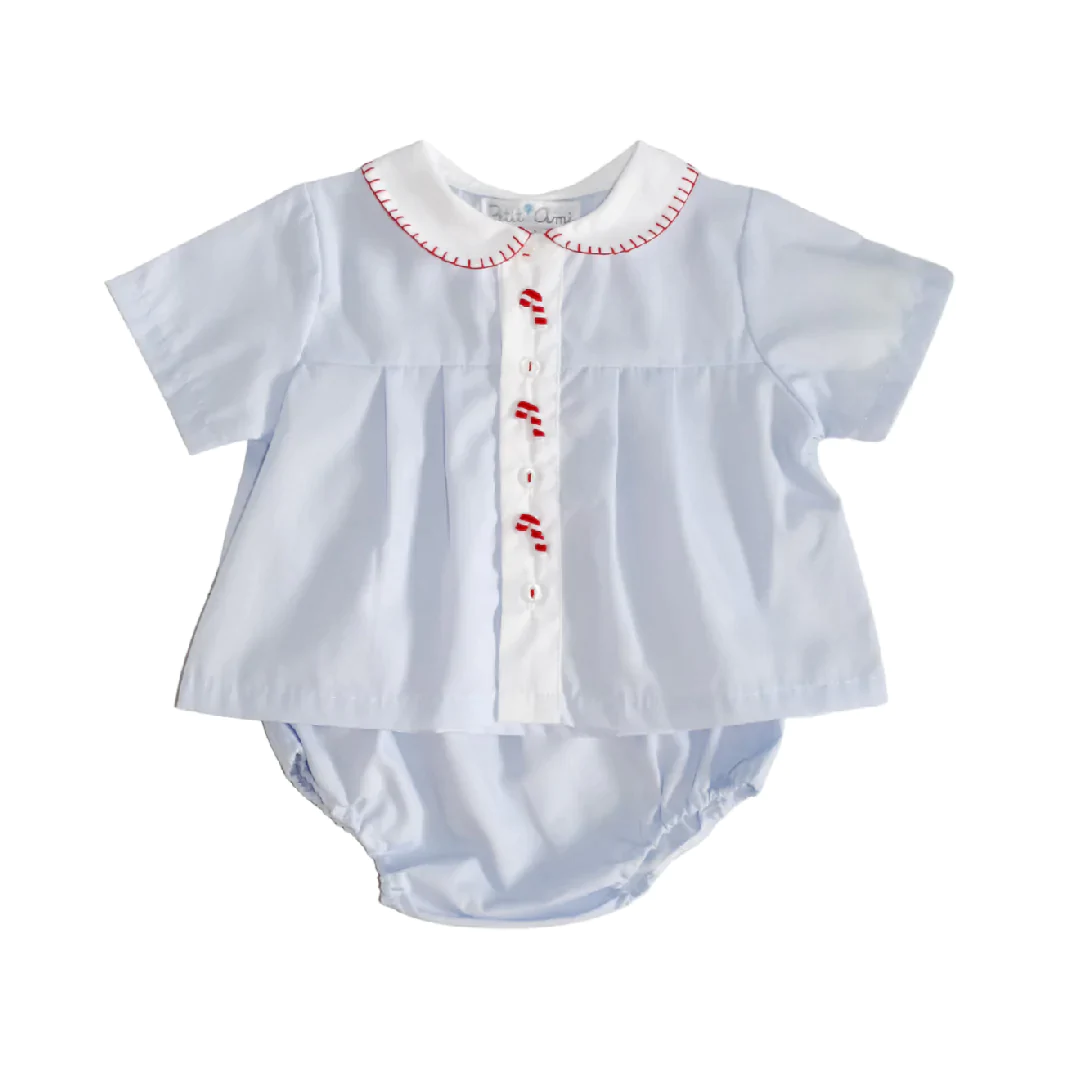 Boys Candy Cane Diaper Set