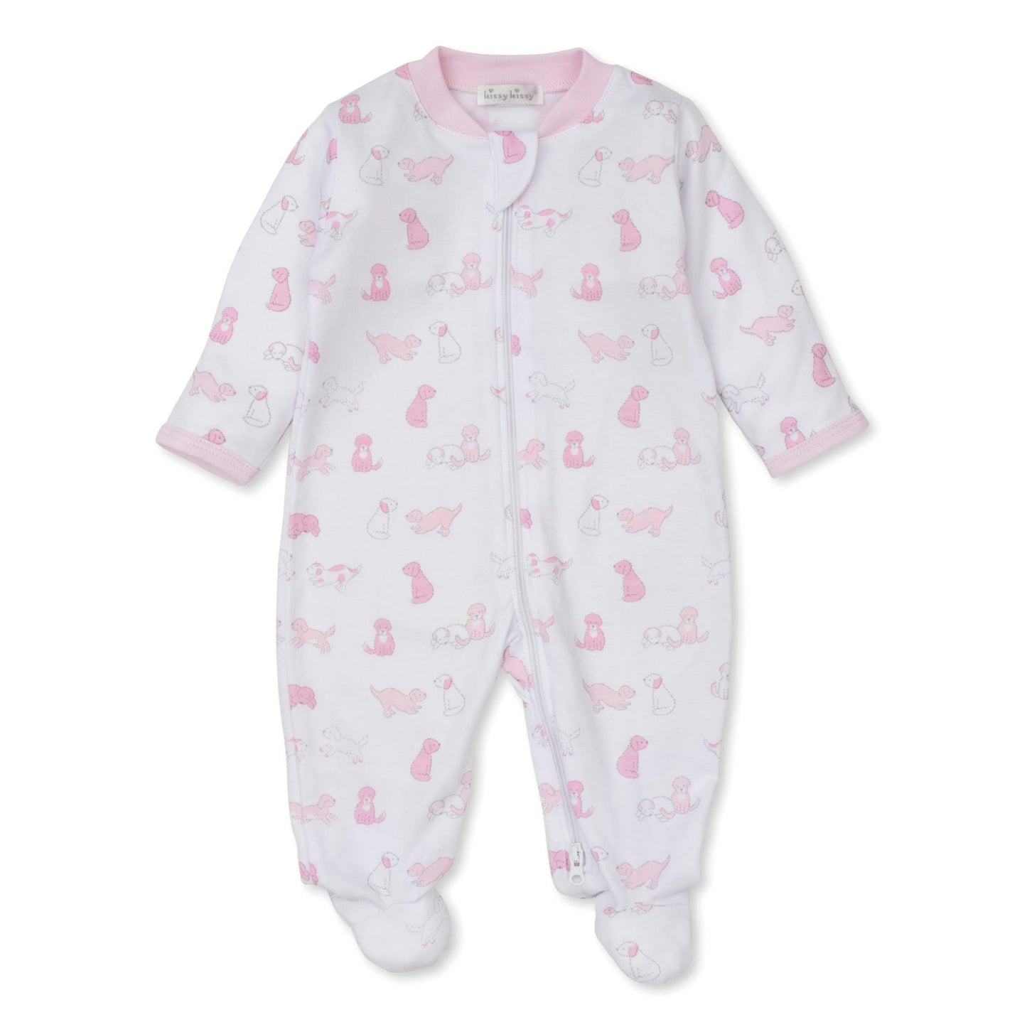 Girls Puppy Dog Footie with Zipper