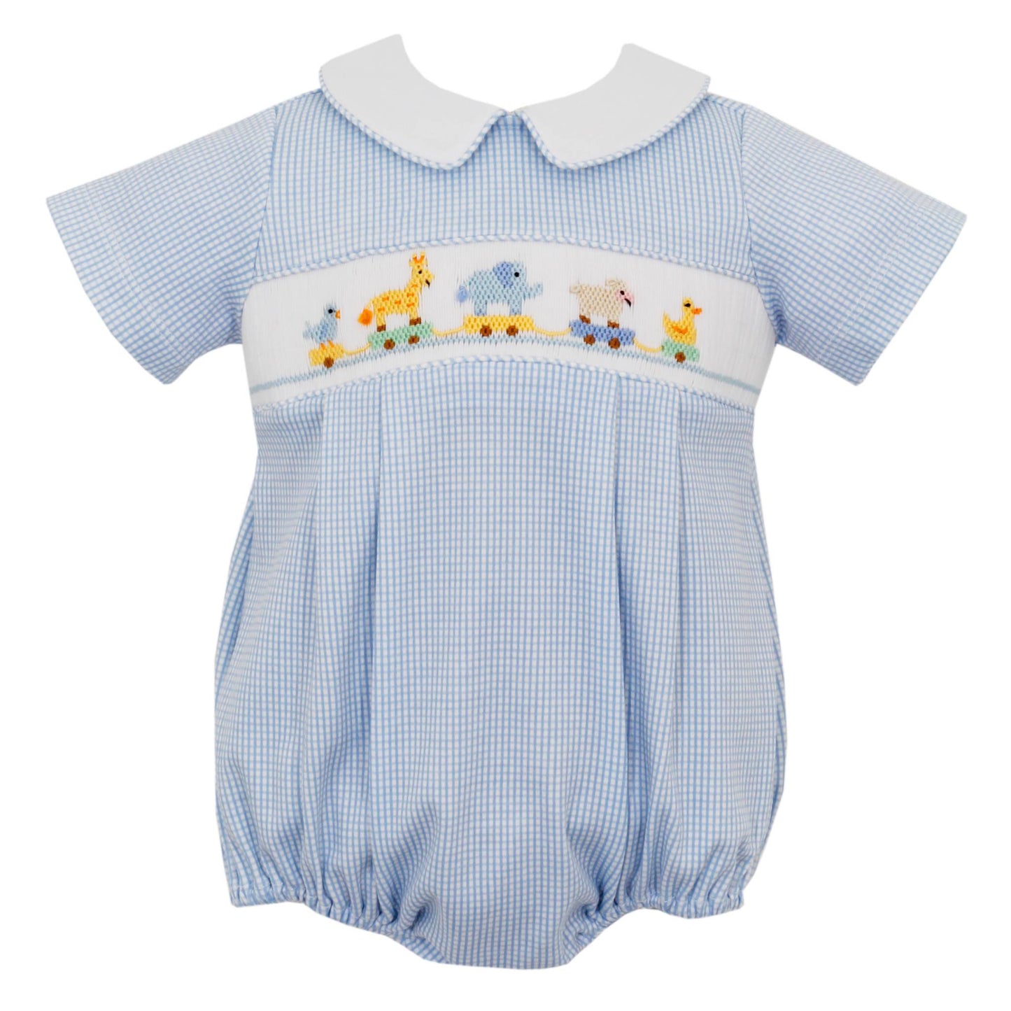 Boys Pull Toy Smocked Knit Bubble