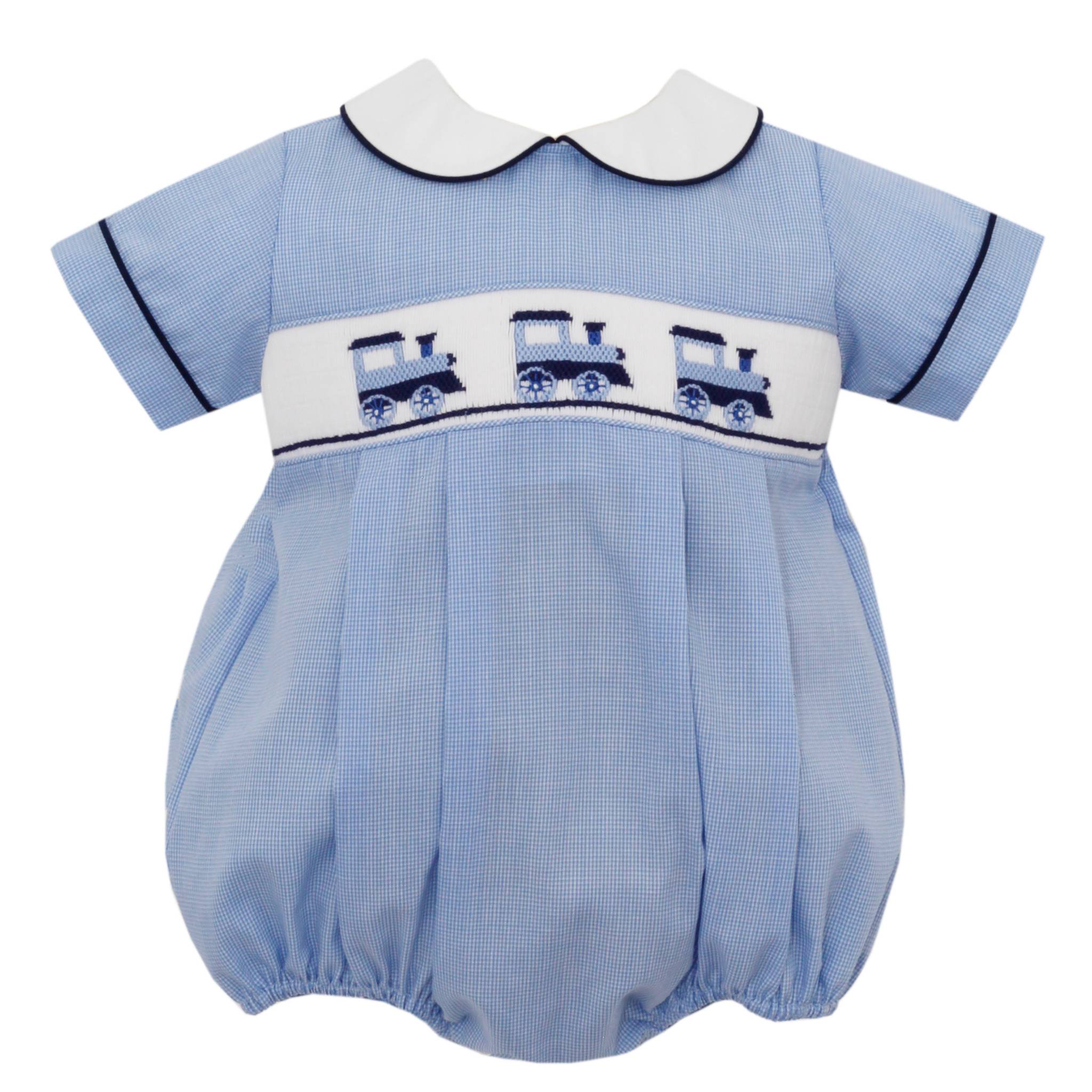 Train Smocked Bubble | Petit Bebe