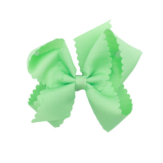 Scallop Edge Hair Bow - Mint