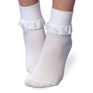 Eyelet Lace Turn Cuff Socks