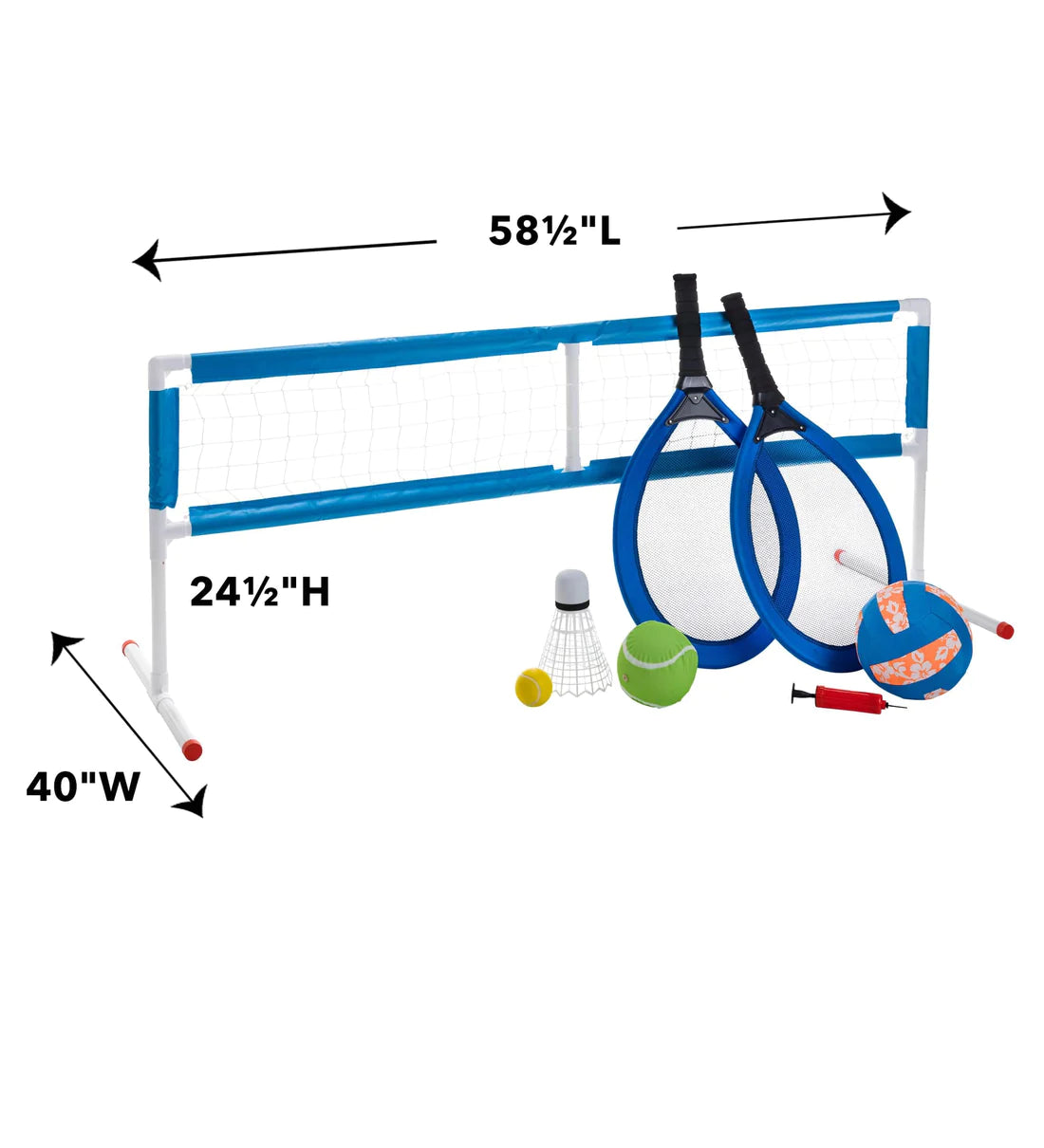 3-in-1 Game Set with Tennis, Badminton, and Volleyball