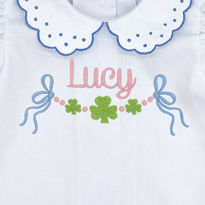 Clover Bow Banner with Name Monogram
