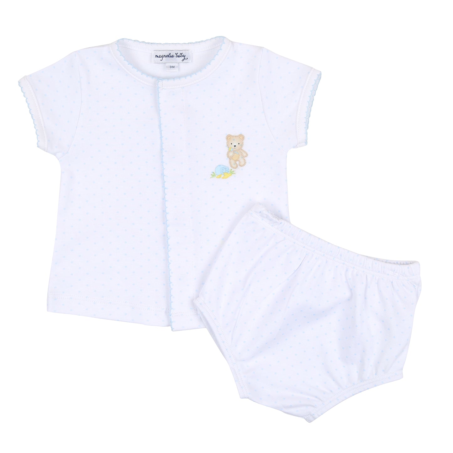 Boys Sweet Teddies Embroidered Diaper Set