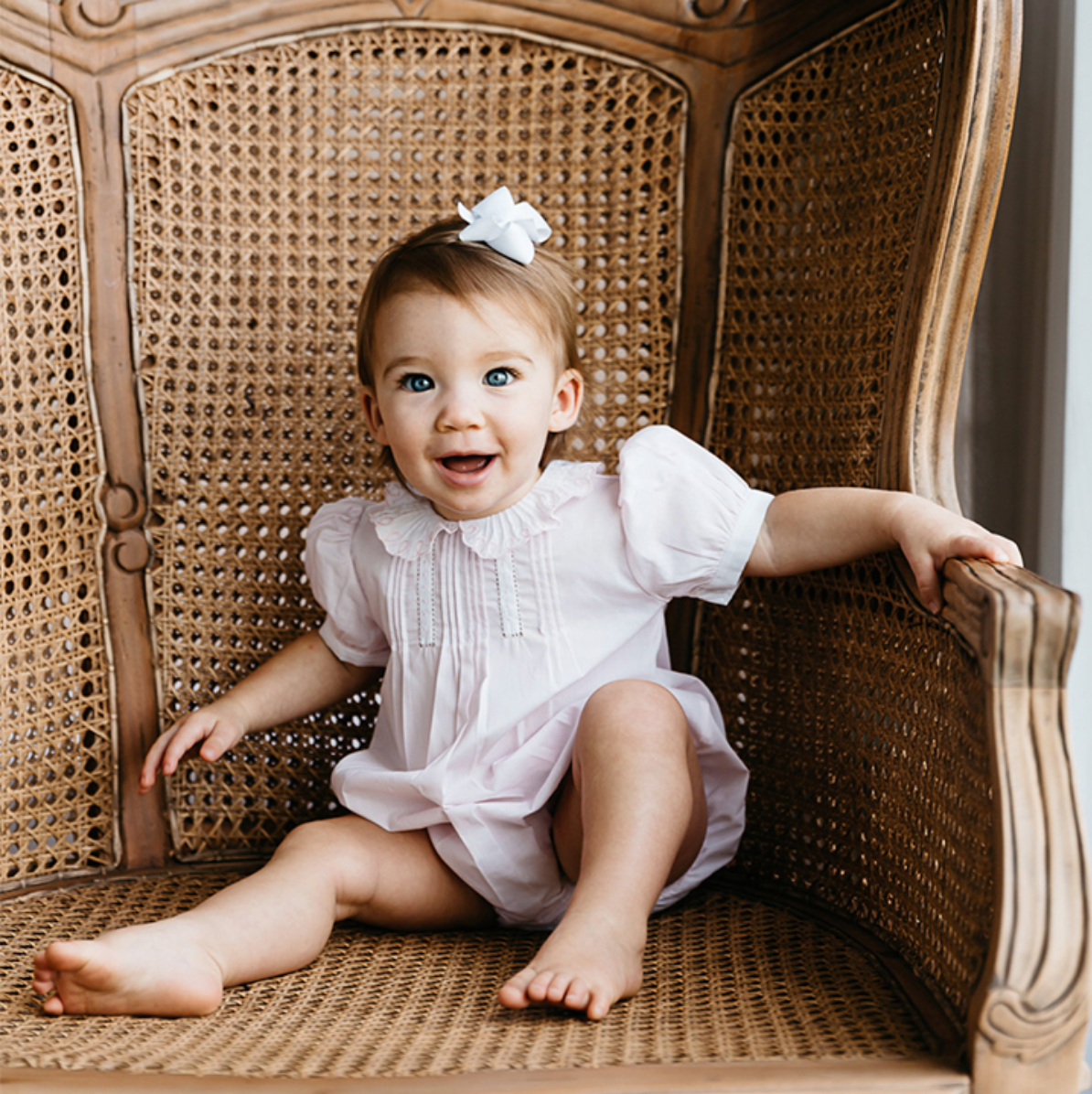 Girls Vintage Scalloped Collar Romper