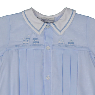 Train Pleated Take Me Home Gown with Hat