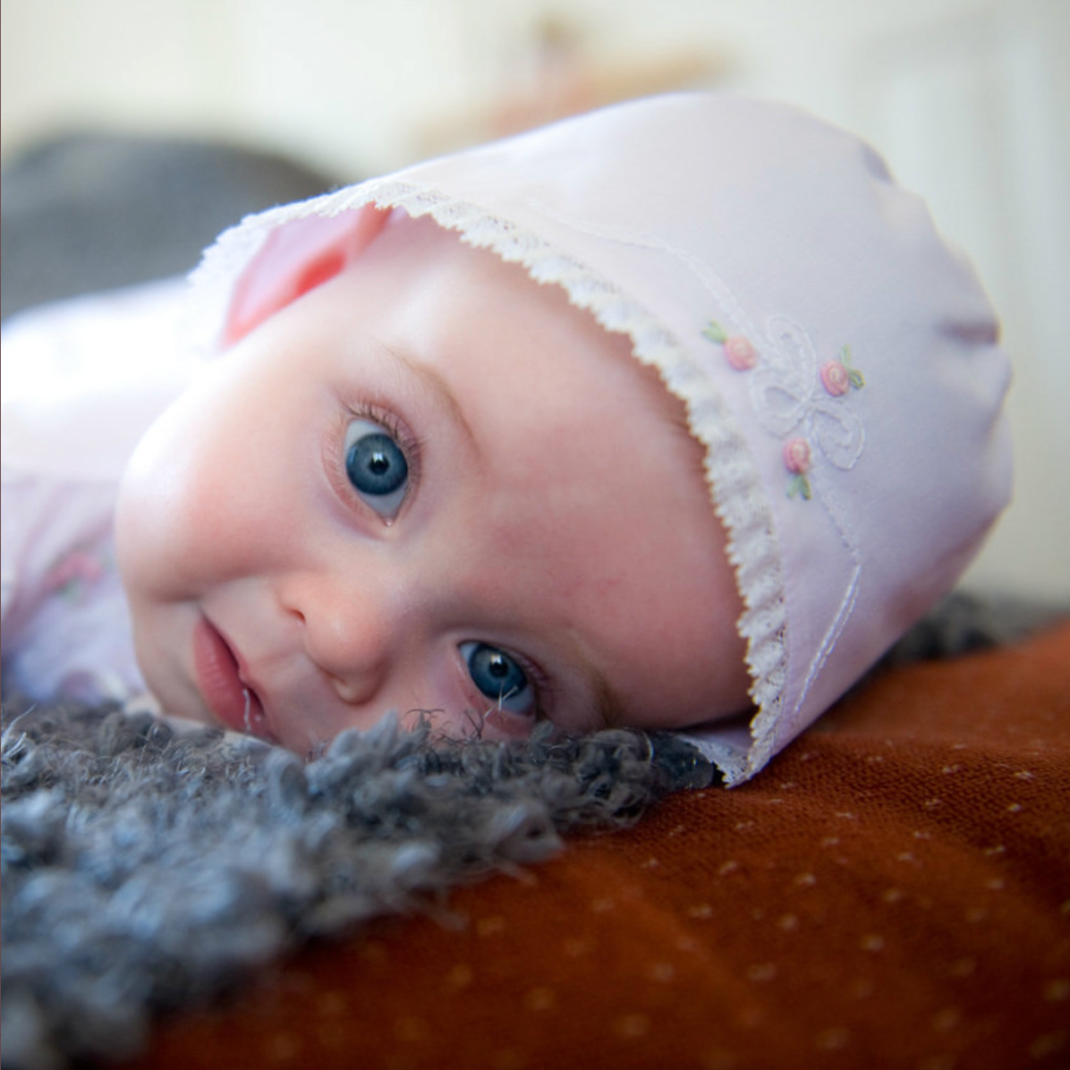 Vintage Bow & Lace Bonnet