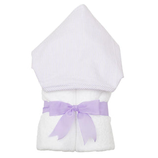 Everykid Hooded Towel - Seersucker Lavender Stripe Fabric