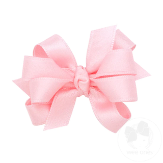 French Satin Hair Bow - Light Pink