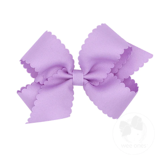 Scallop Edge Hair Bow - Light Orchid