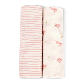 Bunny & Wave Swaddle Set